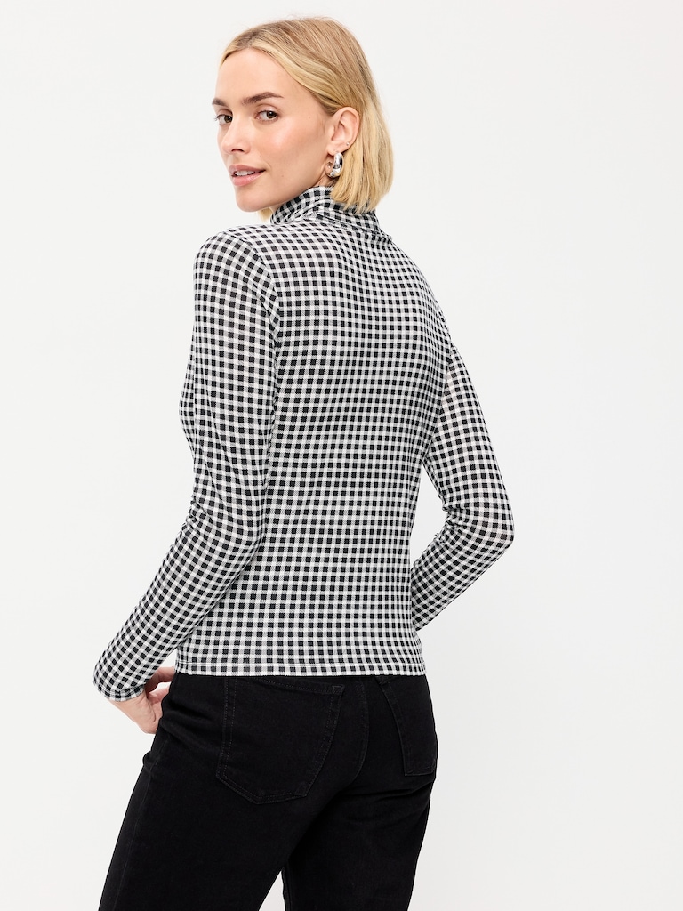 Slim-Fit Printed Turtleneck