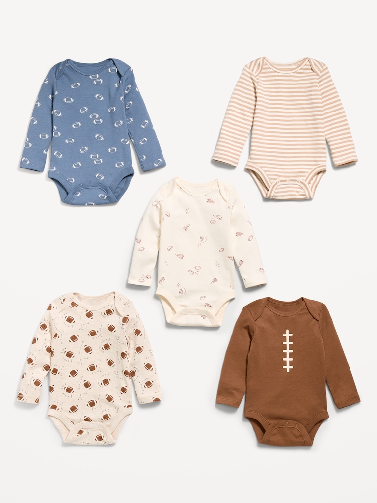 Long-Sleeve Bodysuit 5-Pack for Baby