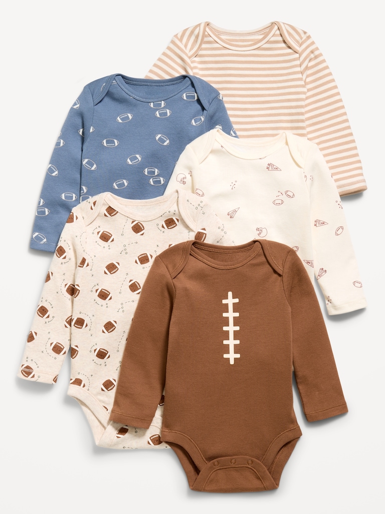 Long-Sleeve Bodysuit 5-Pack for Baby