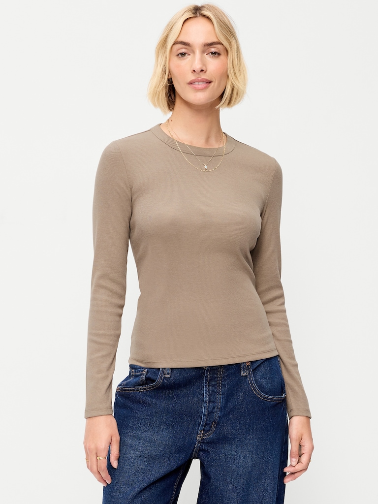 Snug Long-Sleeve Crew-Neck T-Shirt