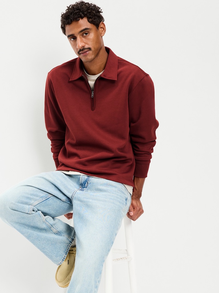 Collared Fleece Quarter-Zip Pullover