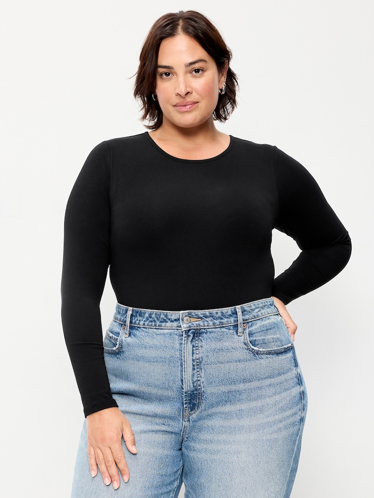 Long-Sleeve Crew-Neck Bodysuit