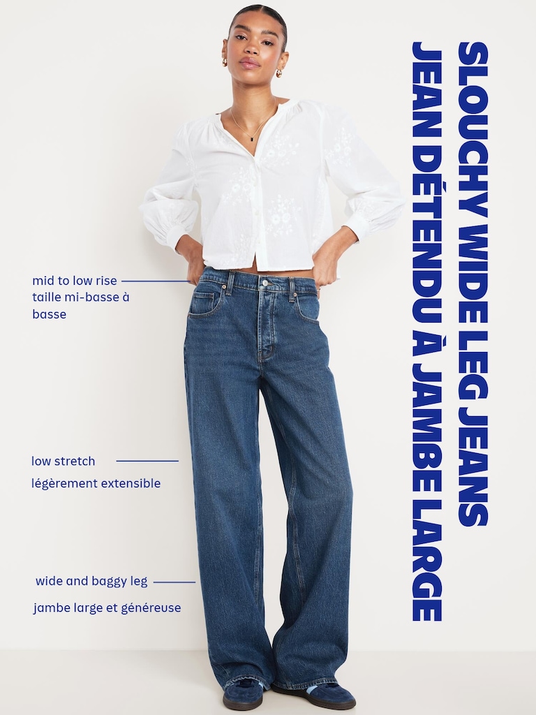 Mid-Rise Slouchy Wide-Leg Jeans