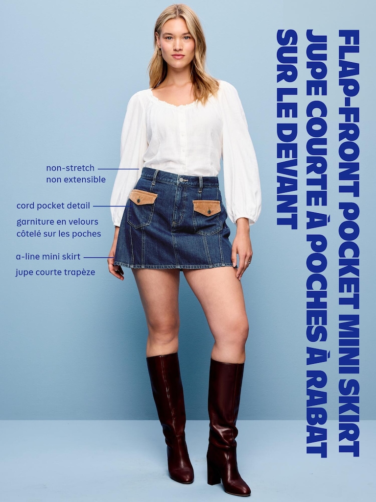 Flap-Front Pocket Mini Skirt