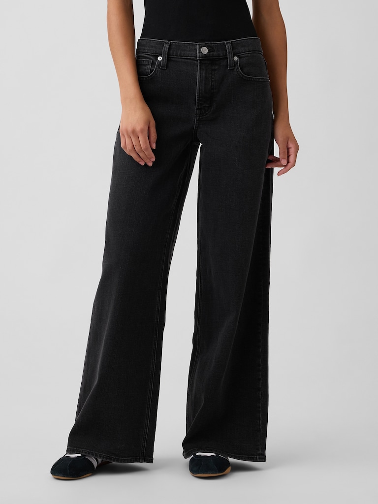 Mid Rise Wide-Leg Jeans