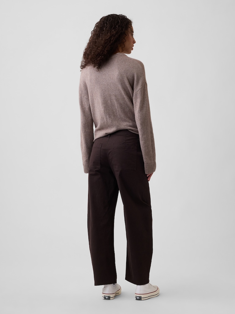 Mid Rise Barrel Khakis