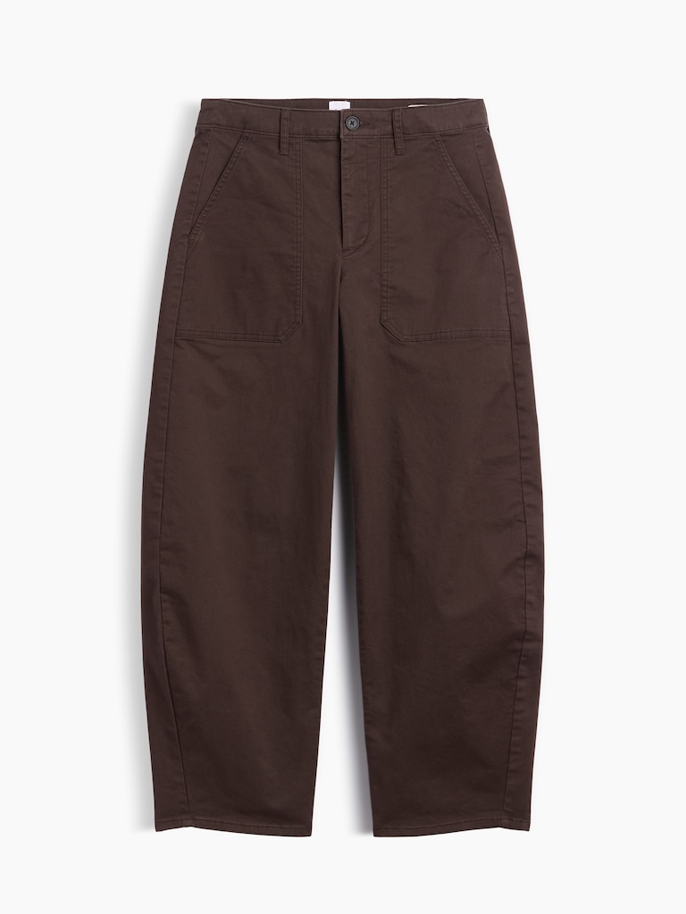 Mid Rise Barrel Khakis