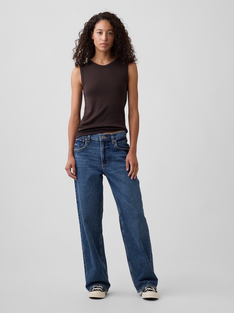 Modern Ribbed High-Neck Tank Top
