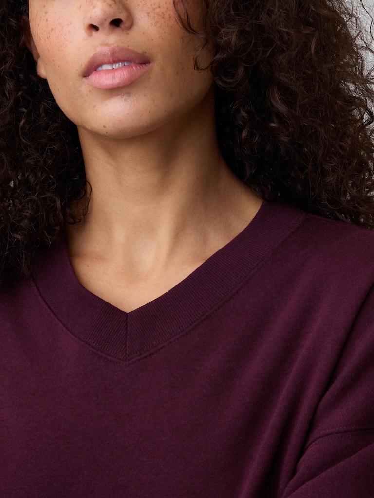 Oversized Wedge V-Neck Sweatshirt