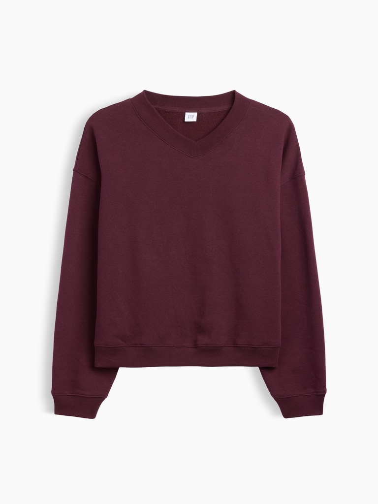 Oversized Wedge V-Neck Sweatshirt