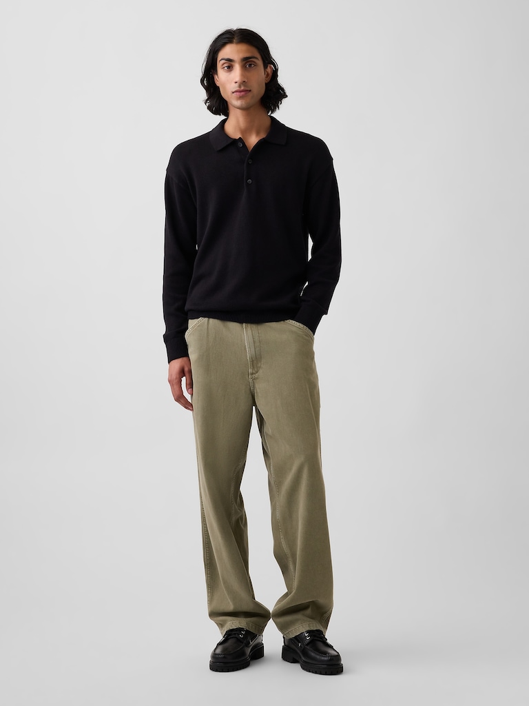 Relaxed Polo Sweater