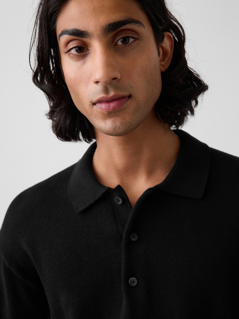 Relaxed Polo Sweater
