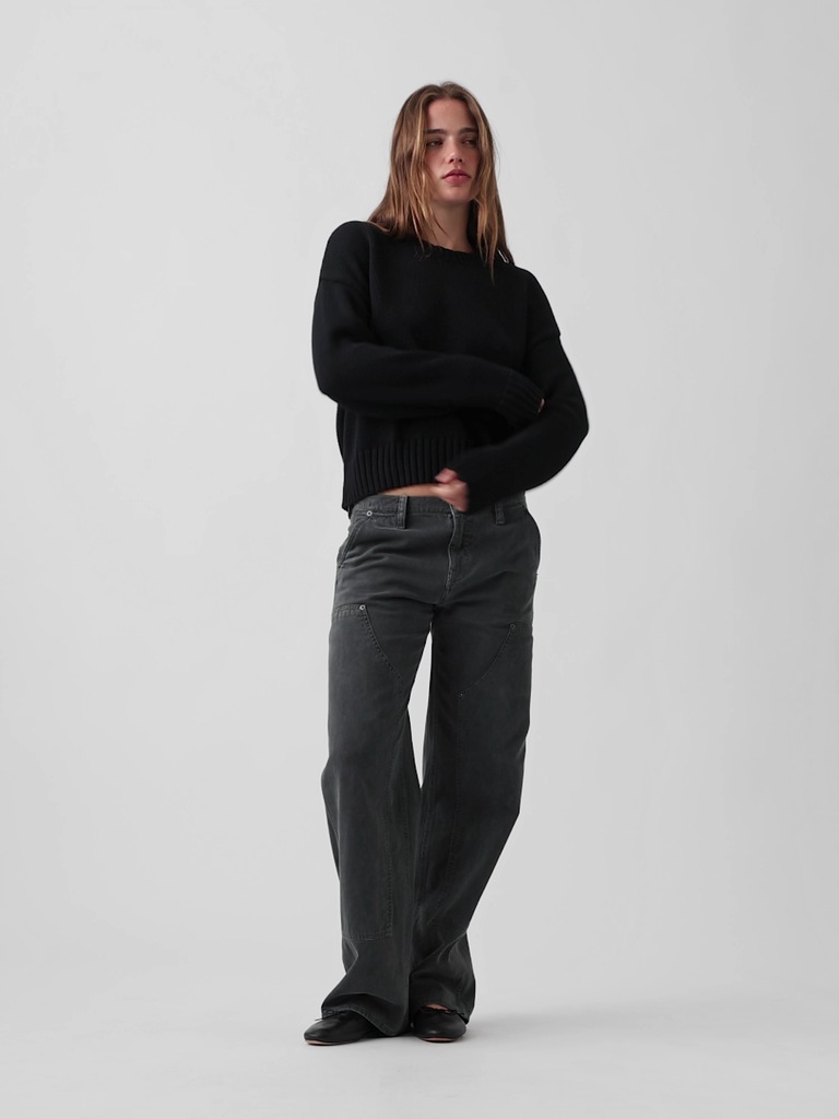 100% Cotton Oversized Crop Sweater