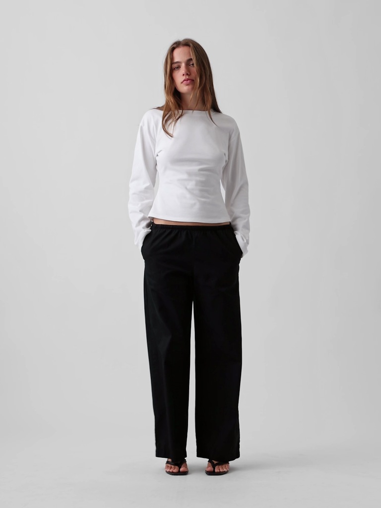 Knit Fitted-Waist T-Shirt
