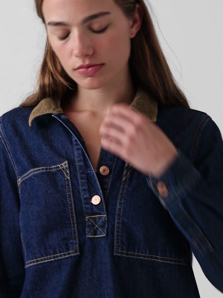 Denim Mini Shift Dress