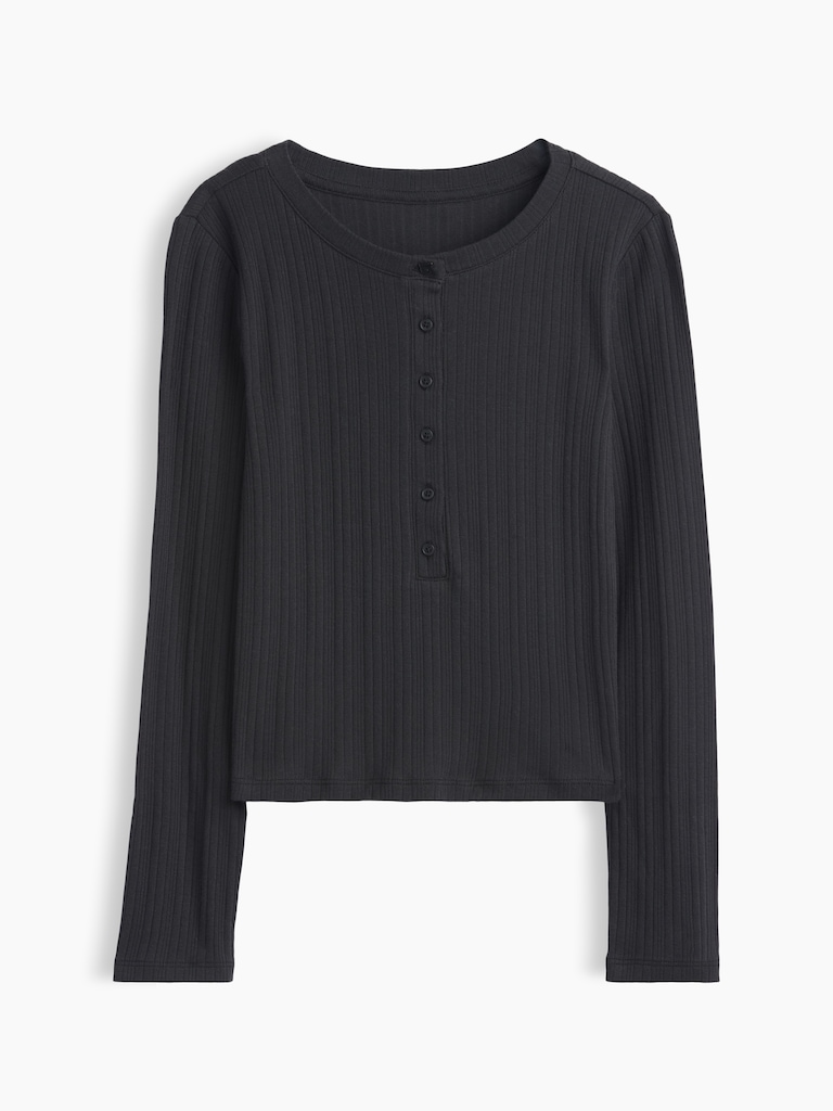 Kids Variegated Rib Henley T-Shirt