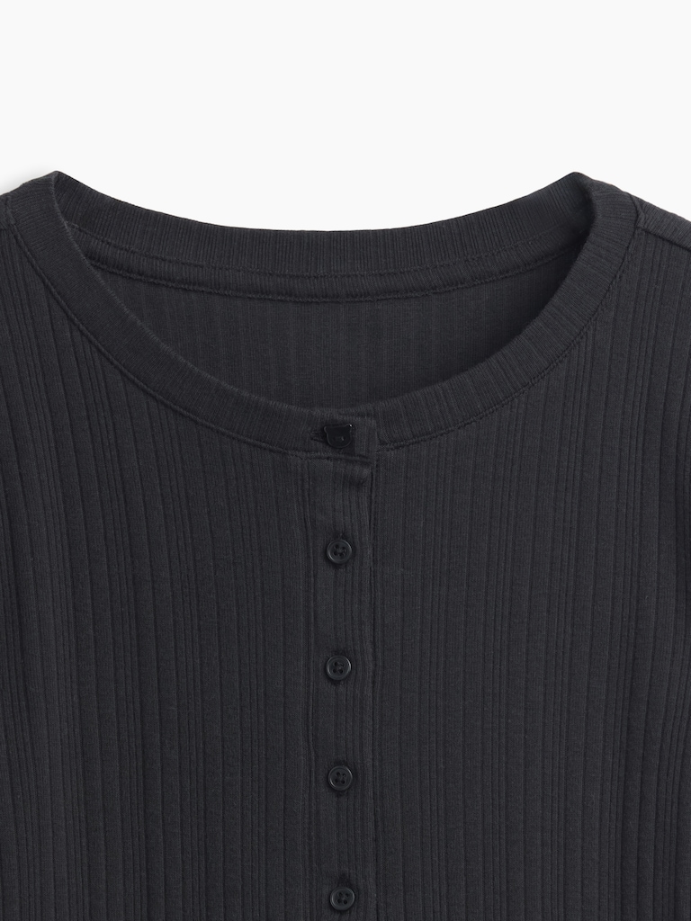 Kids Variegated Rib Henley T-Shirt