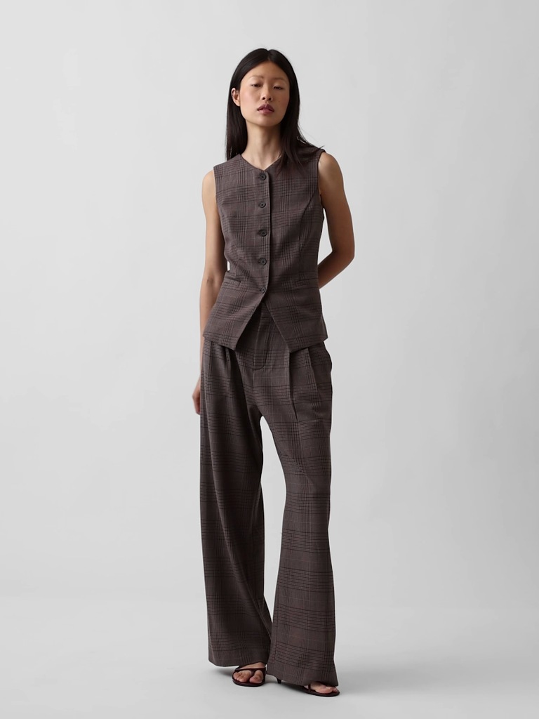365 High Rise Brushed Twill Pleated Trousers