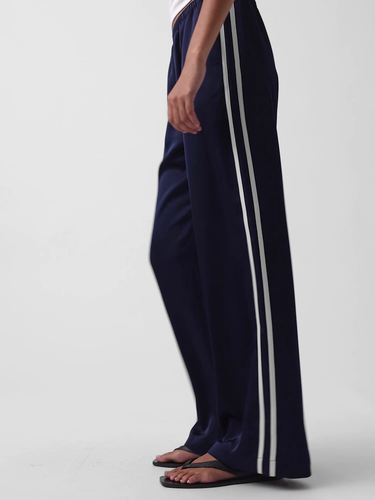 Satin Easy Wide-Leg Pants