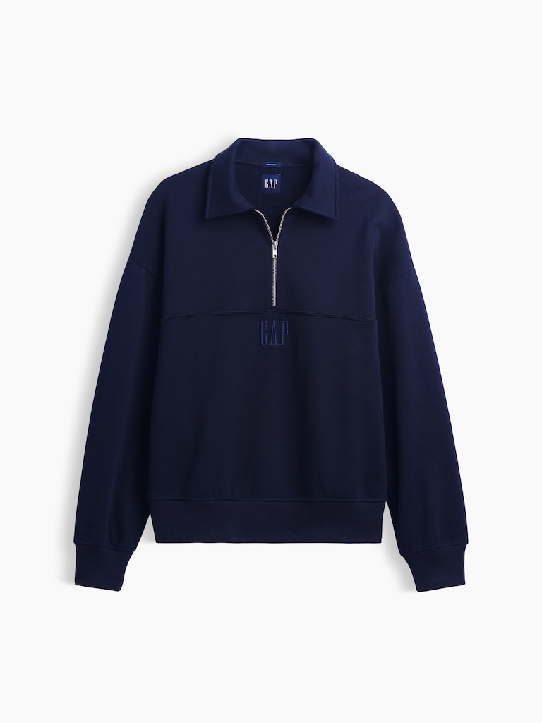Heavyweight Oversized Logo Half-Zip Pullover