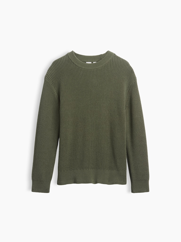 100% Cotton Relaxed Shaker Sweater
