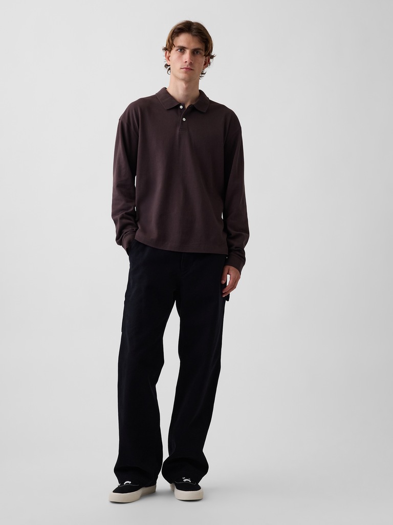 Oversized Pique Polo Shirt