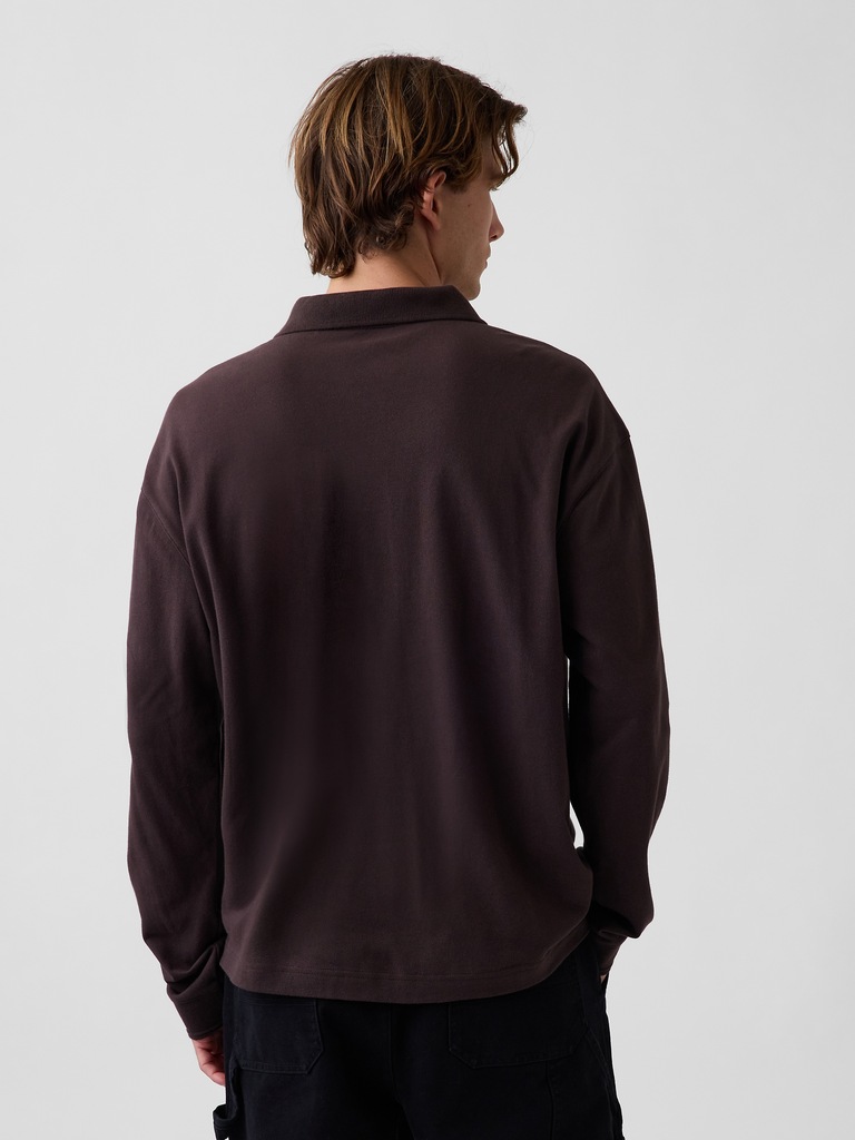 Oversized Pique Polo Shirt