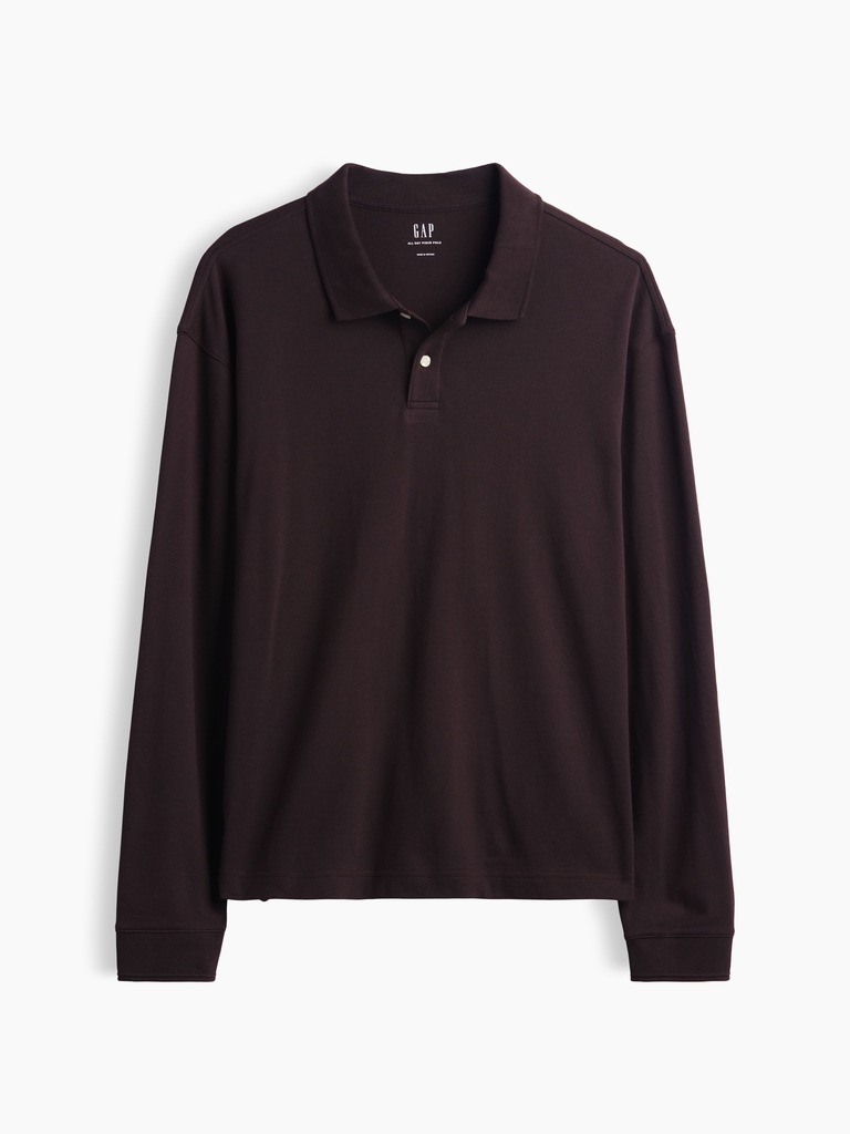 Oversized Pique Polo Shirt