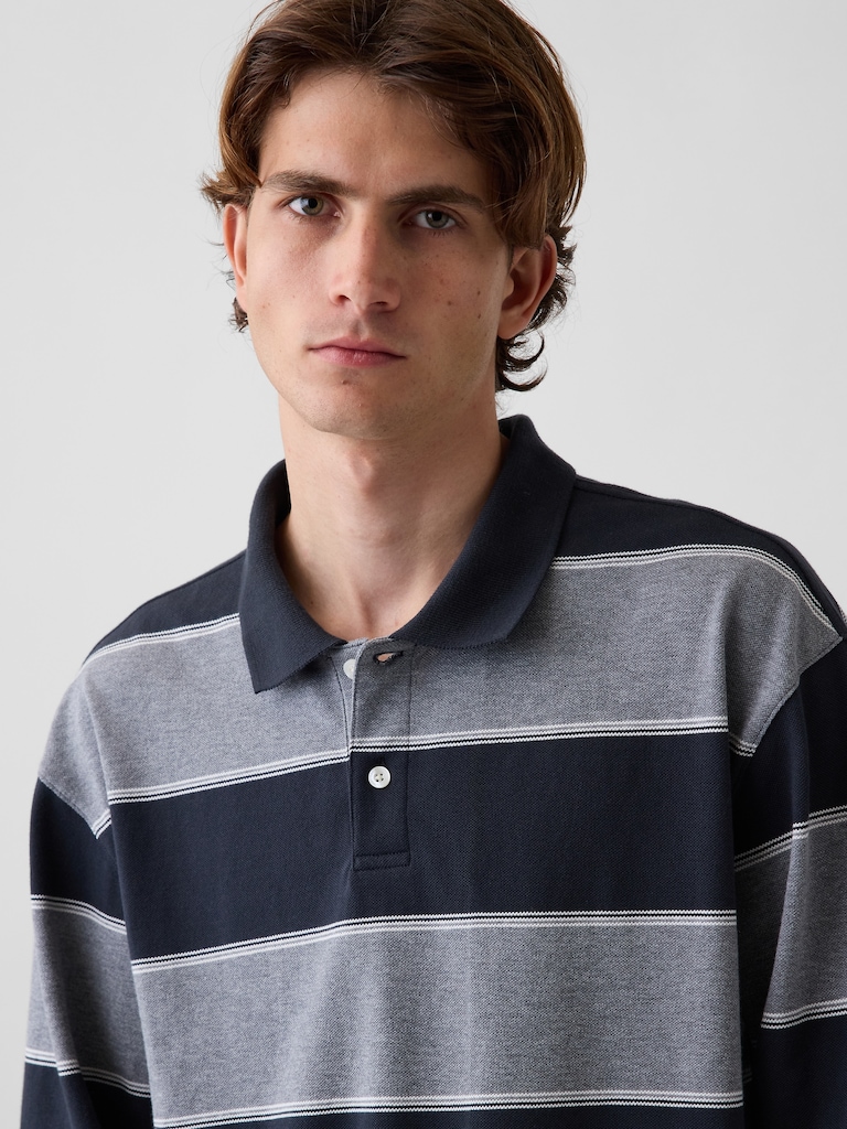 Oversized Pique Polo Shirt