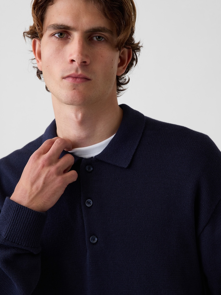 Relaxed Polo Sweater