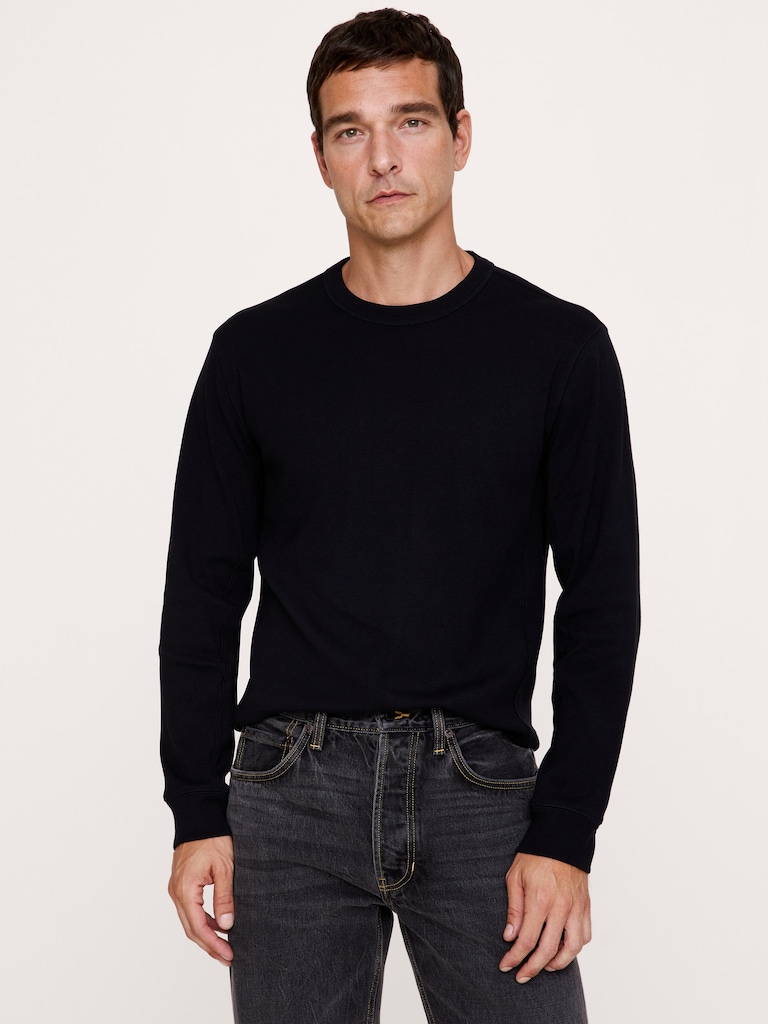 Ribbed Cotton Long-Sleeve T-Shirt