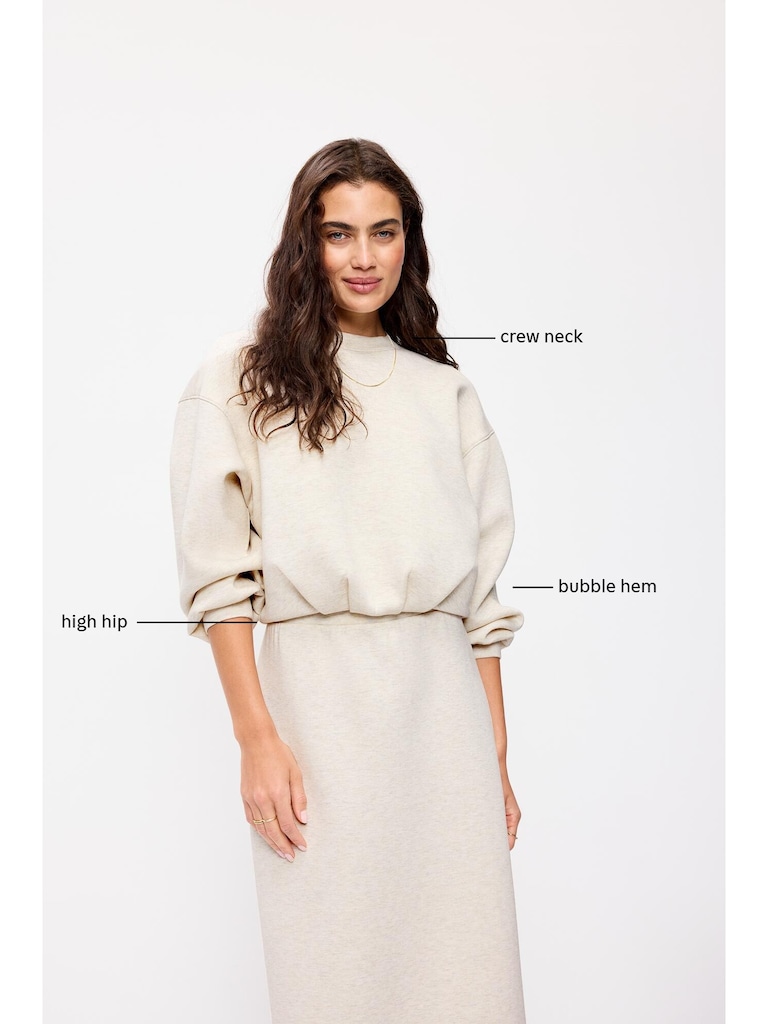 Bounce Fleece Bubble-Hem Sweatshirt