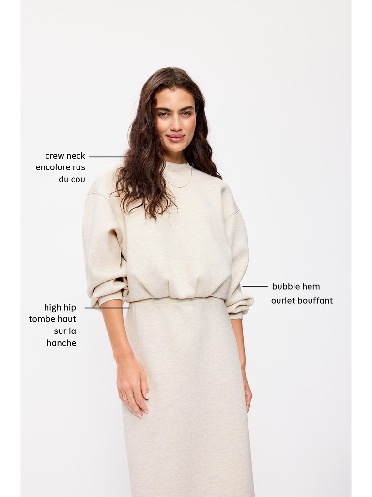 Bounce Fleece Bubble-Hem Sweatshirt