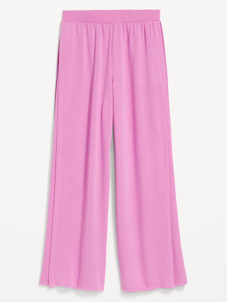 High-Waisted Bounce Lite Drapey Wide-Leg Pleated Pants