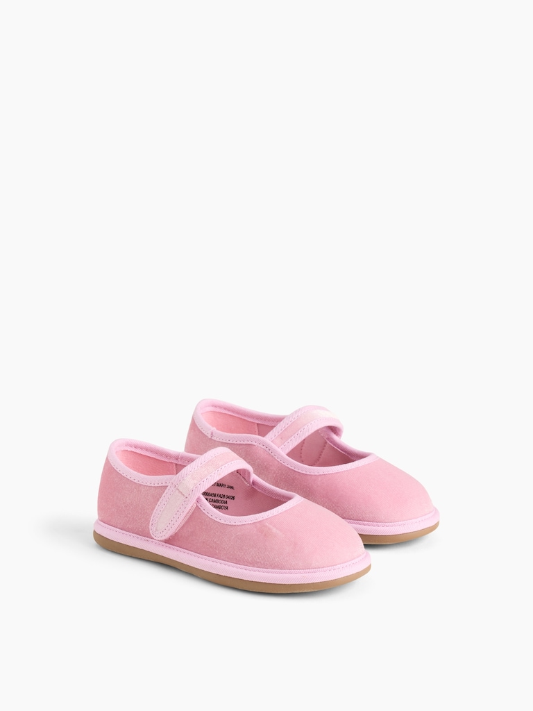 Toddler Velvet Mary Jane Flats