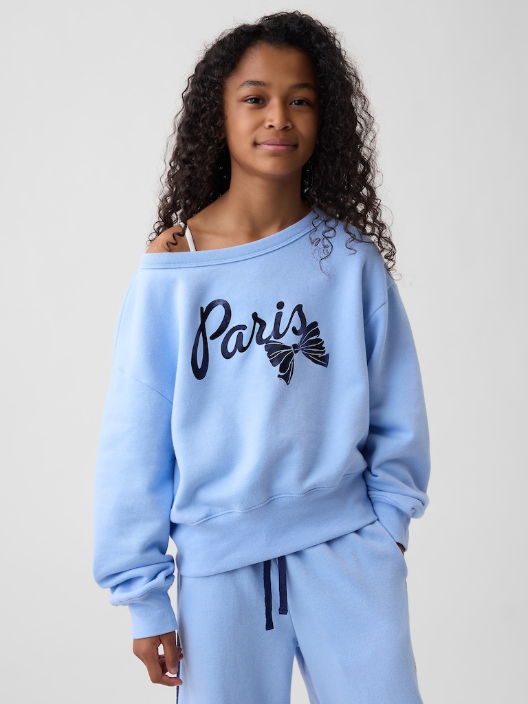 Kids Relaxed Crewneck Graphic Sweatshirt
