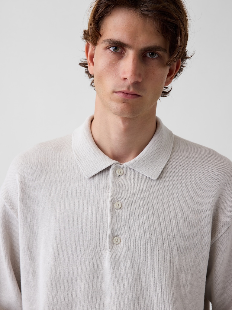 Relaxed Polo Sweater