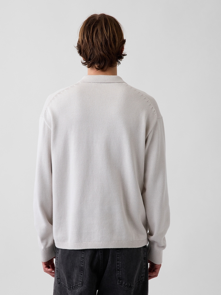 Relaxed Polo Sweater