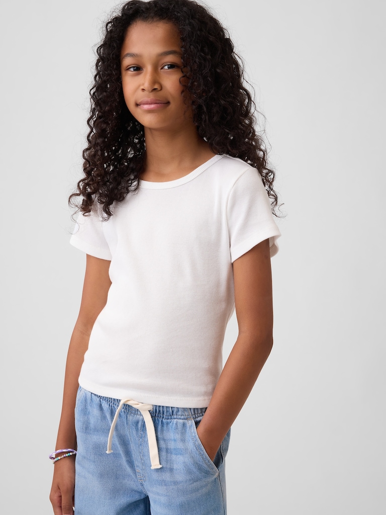 Kids Ribbed Crewneck T-Shirt