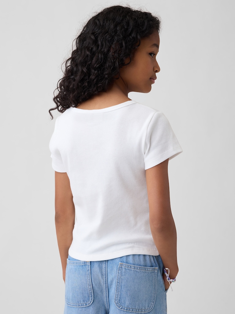 Kids Ribbed Crewneck T-Shirt