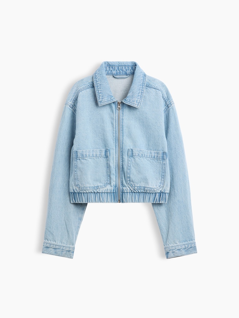 Kids Relaxed Denim Bomber Jacket