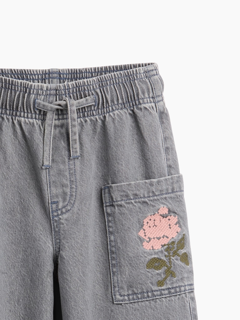 Kids Pull-On Wide Leg Jeans
