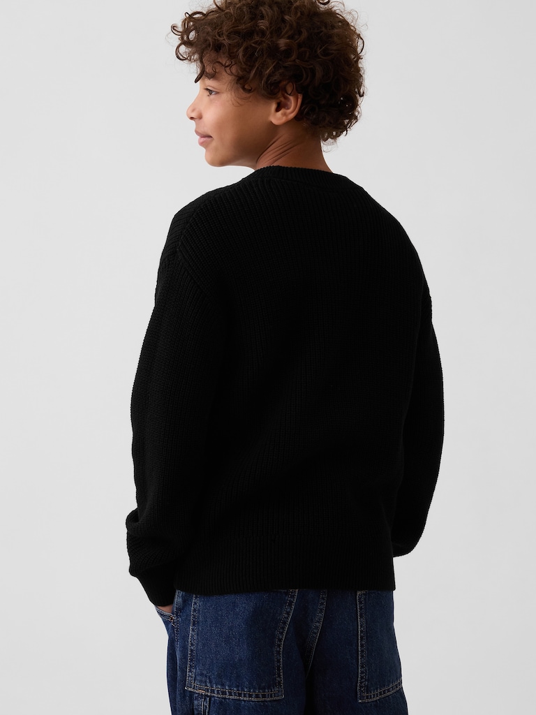 100% Cotton Relaxed Shaker Sweater