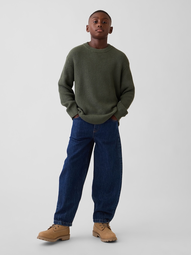 100% Cotton Relaxed Shaker Sweater