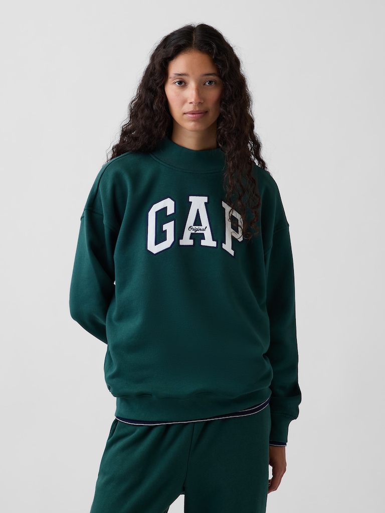VintageSoft Oversized Mockneck Logo Sweatshirt