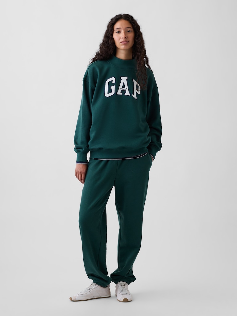 VintageSoft Oversized Mockneck Logo Sweatshirt