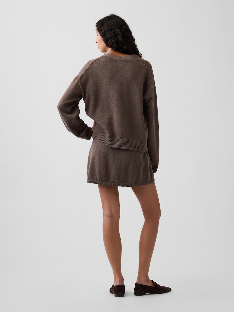 100% Cotton Mini Sweater Skort