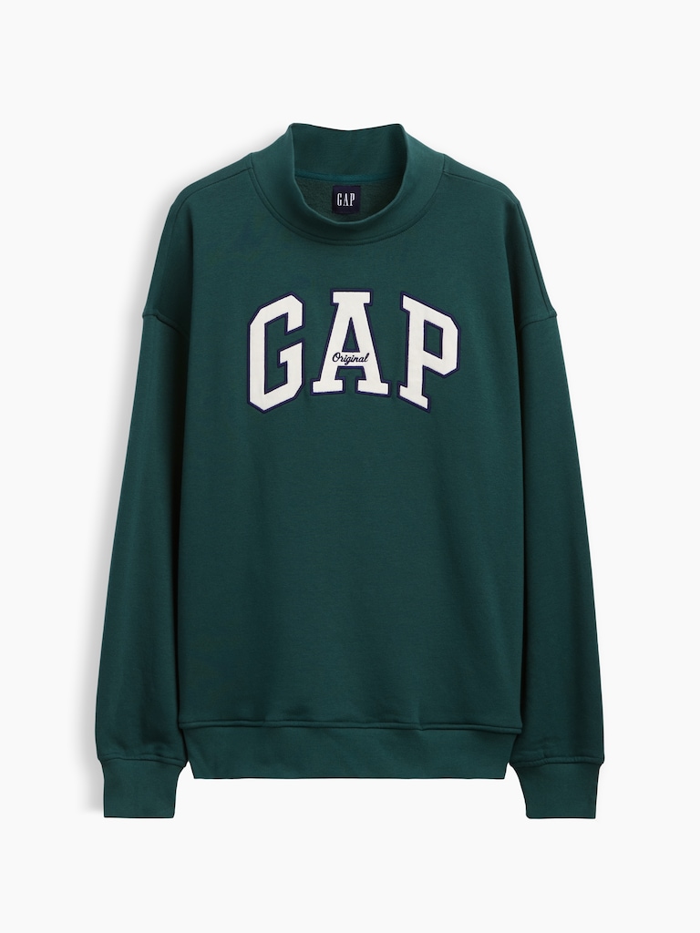 VintageSoft Oversized Mockneck Logo Sweatshirt