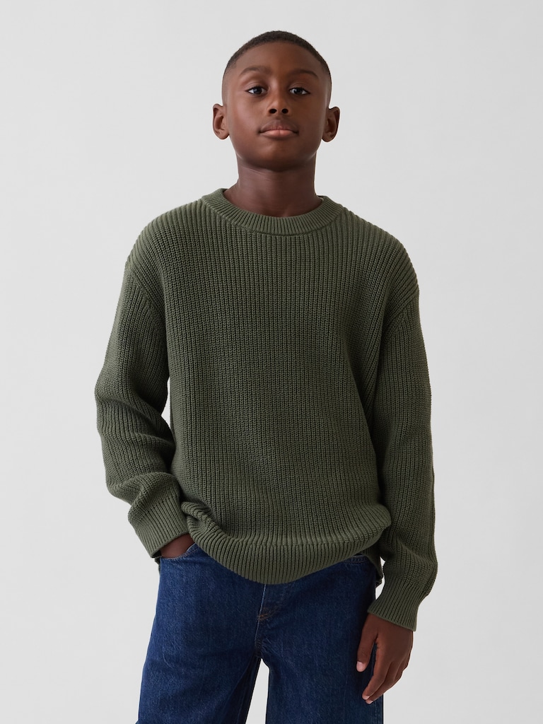 100% Cotton Relaxed Shaker Sweater