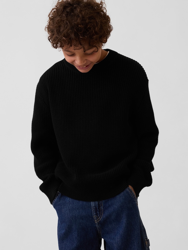 100% Cotton Relaxed Shaker Sweater